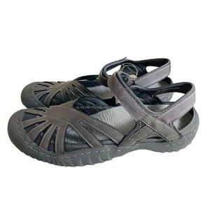 JSport by Jambu Womens Gray Closed Toe Fisherman Sport Sandals All-Terra Outsole